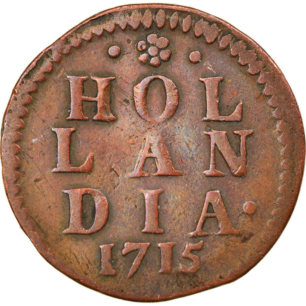 Moneta, Paesi Bassi, HOLLAND, Duit, 1715, MB+, Rame, KM:80