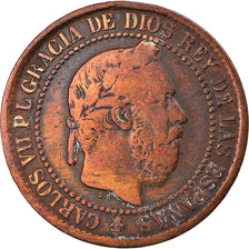 Münze, Spanien, Charles VII, 5 Centimos, 1875, Madrid, S+, Kupfer, KM:669
