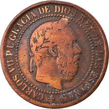 Monnaie, Espagne, Charles VII, 5 Centimos, 1875, Madrid, TB+, Cuivre, KM:669