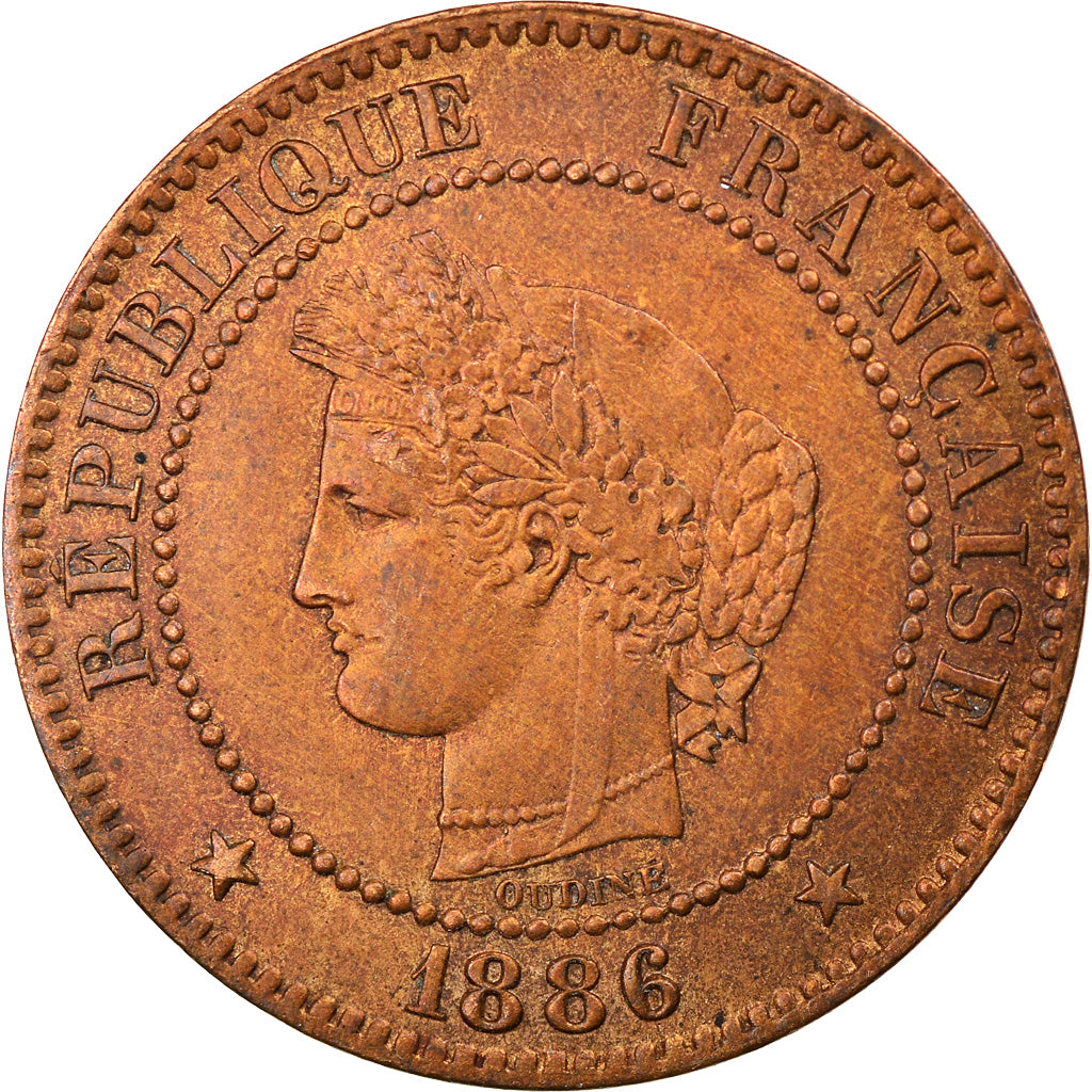 Munten, Frankrijk, Cérès, 2 Centimes, 1886, Paris, FR+, Bronze, KM:827.1