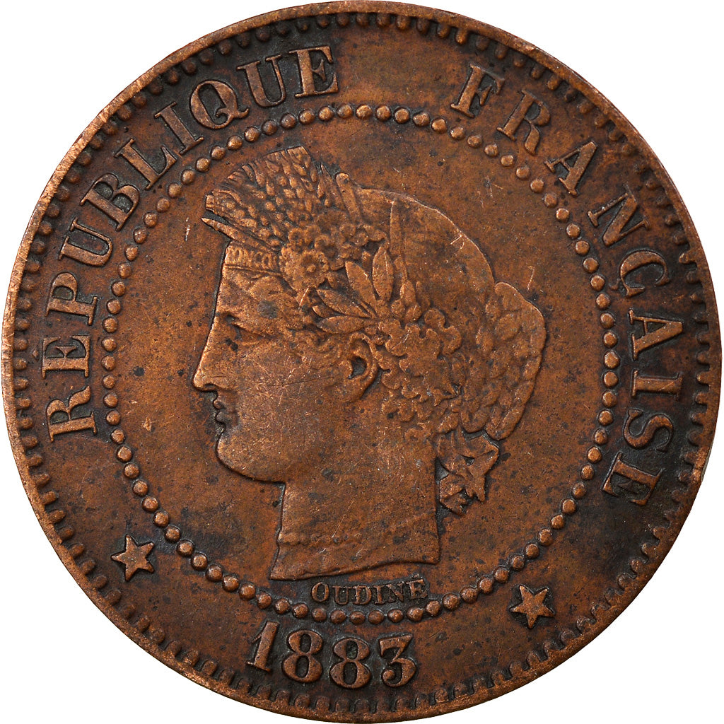 Coin, France, Cérès, 2 Centimes, 1883, Paris, VF(30-35), Bronze, KM:827.1
