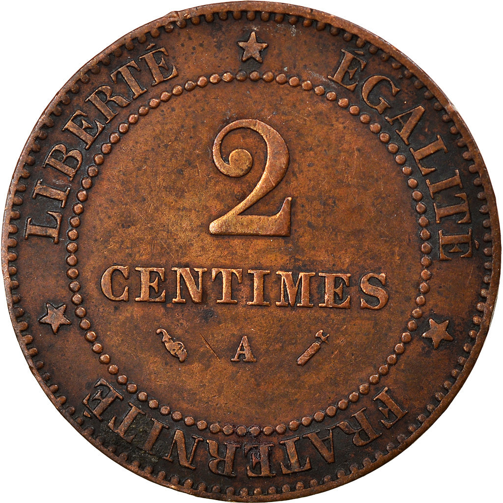 Coin, France, Cérès, 2 Centimes, 1883, Paris, VF(30-35), Bronze, KM:827.1