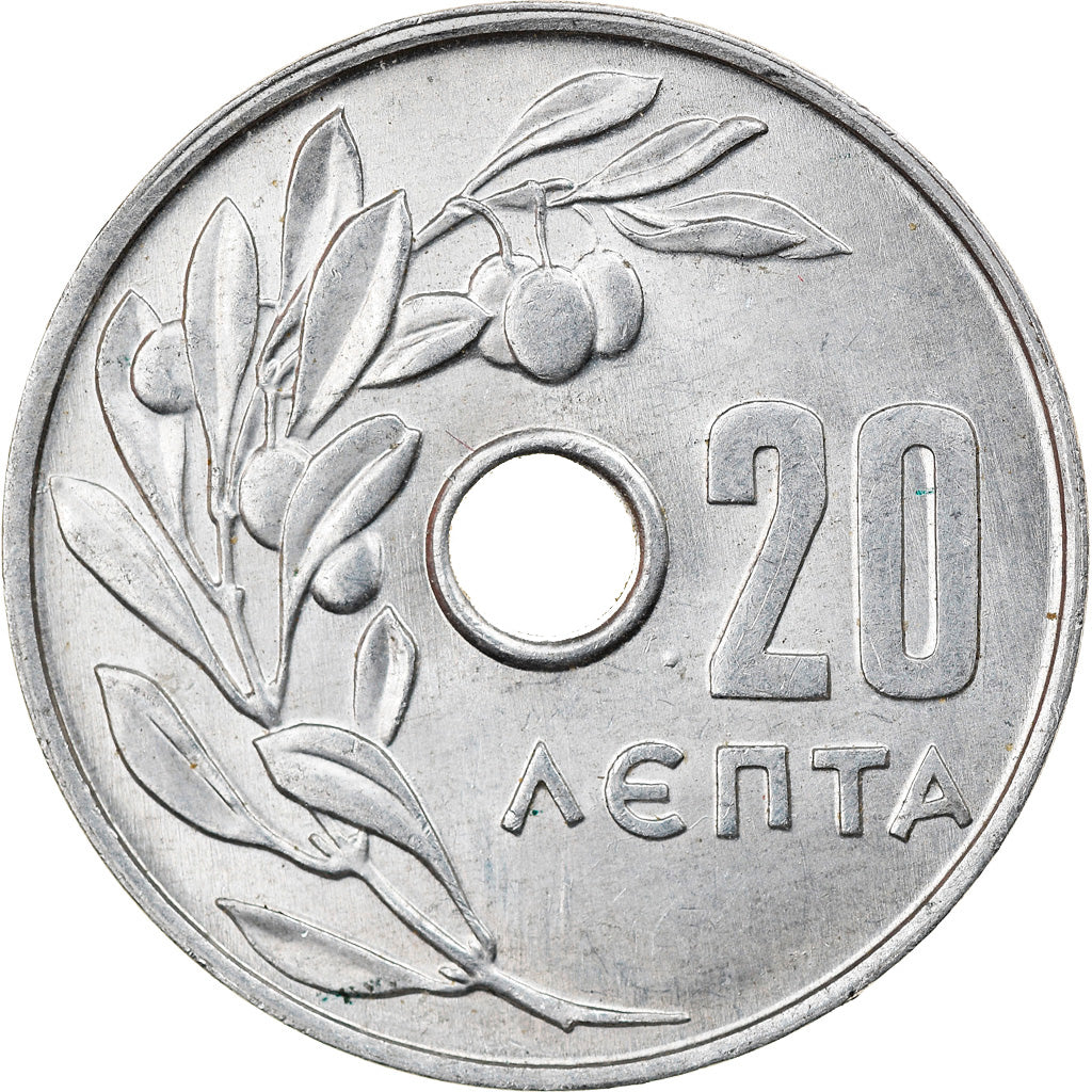 Coin, Greece, 20 Lepta, 1969, MS(63), Aluminum, KM:79
