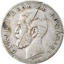 Moneta, Romania, Carol I, 50 Bani, 1884, MB+, Argento, KM:21