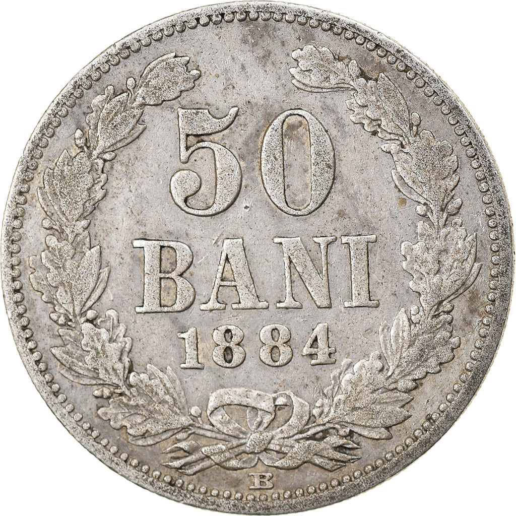 Moneta, Romania, Carol I, 50 Bani, 1884, MB+, Argento, KM:21
