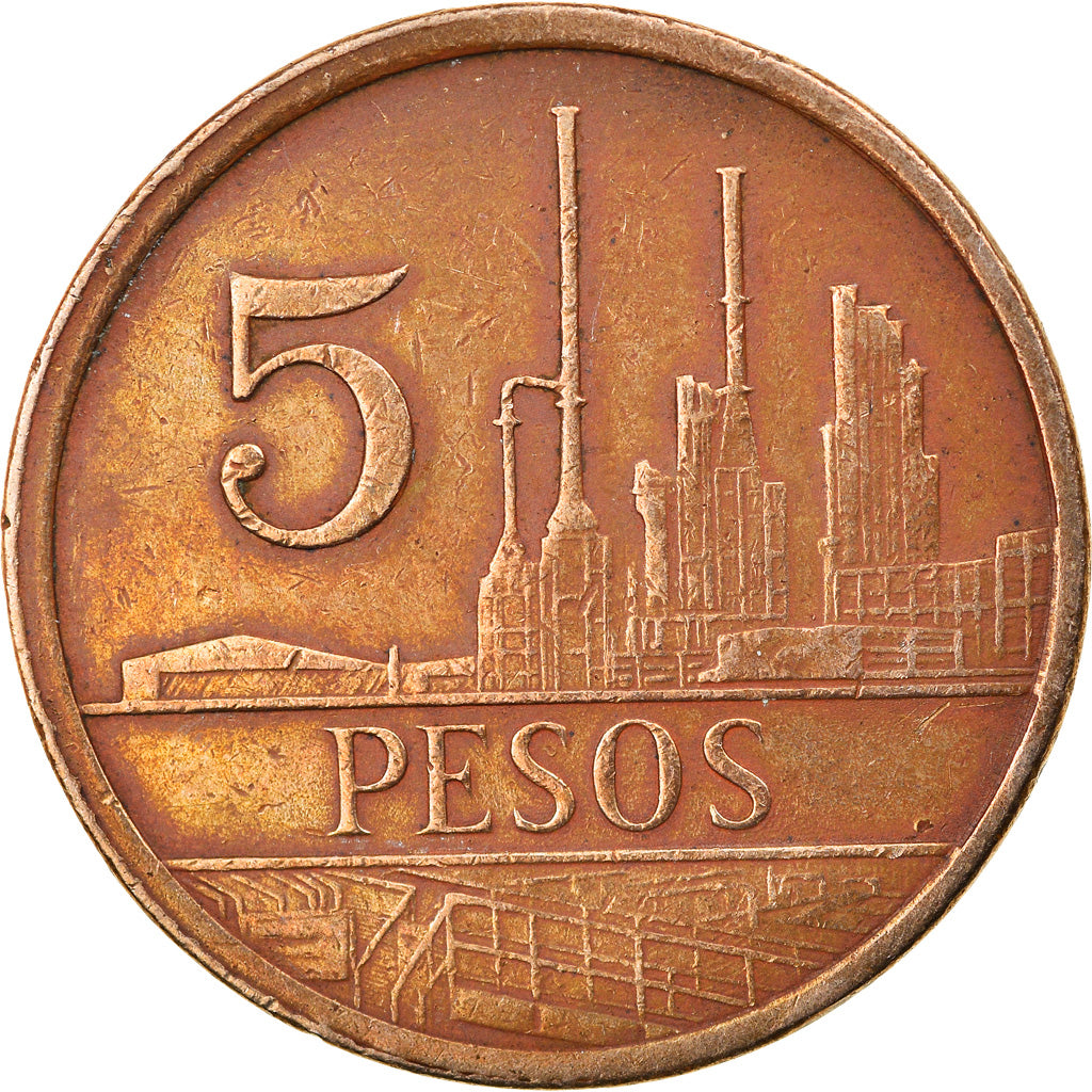 Coin, Colombia, 5 Pesos, 1981, EF(40-45), Bronze, KM:268