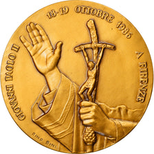 Italia, medalla, Jean-Paul II à Florence, Religions & beliefs, 1986, Bino Bini