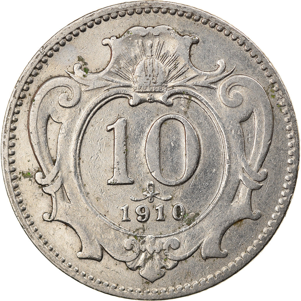Coin, Austria, Franz Joseph I, 10 Heller, 1910, EF(40-45), Nickel, KM:2802