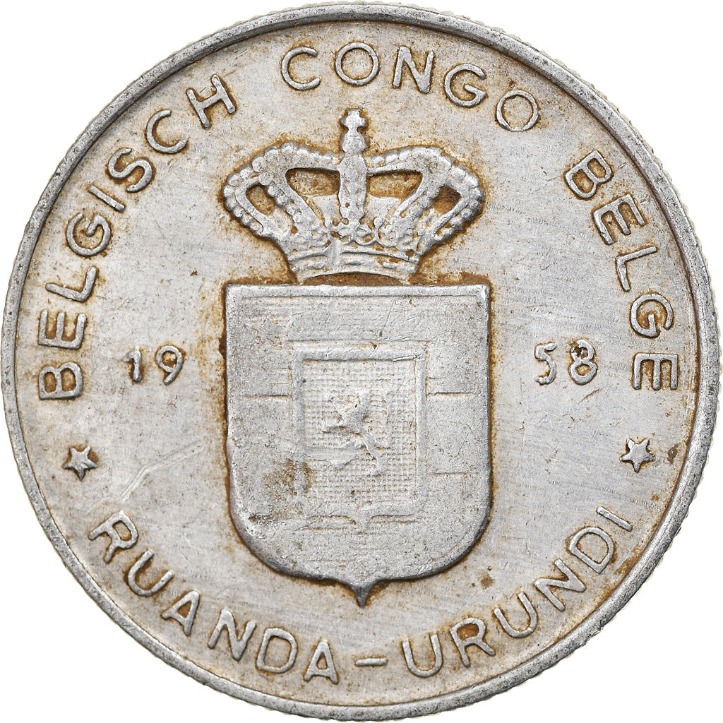 Monnaie, Congo belge, RUANDA-URUNDI, Franc, 1958, TB+, Aluminium, KM:4