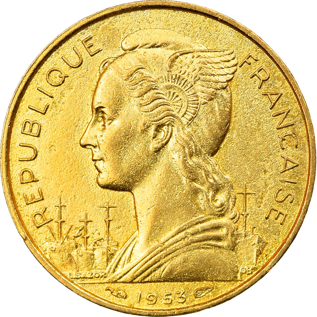 Monnaie, Madagascar, 20 Francs, 1953, Paris, SUP, Aluminum-Bronze, KM:7