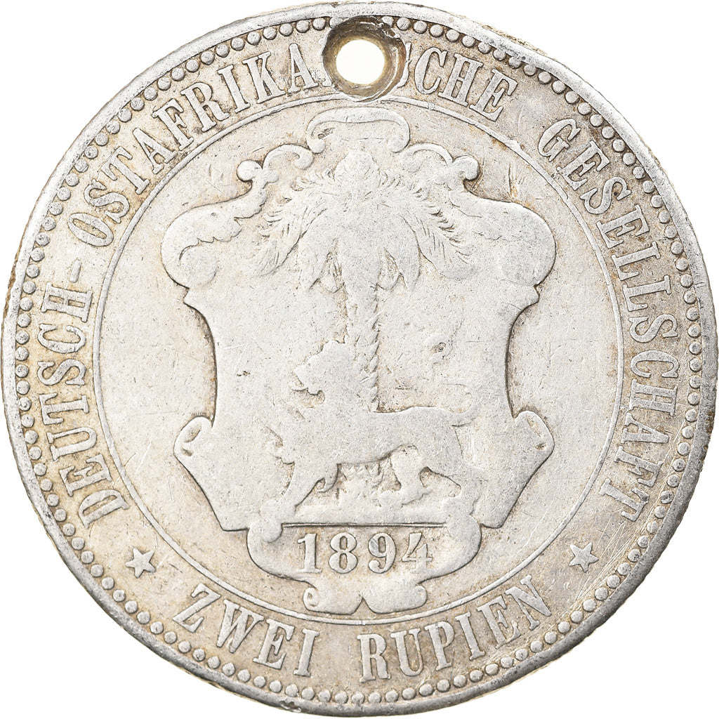 Moneta, AFRICA ORIENTALE TEDESCA, Wihelm II, 2 Rupien, 1894, MB, Argento, KM:5