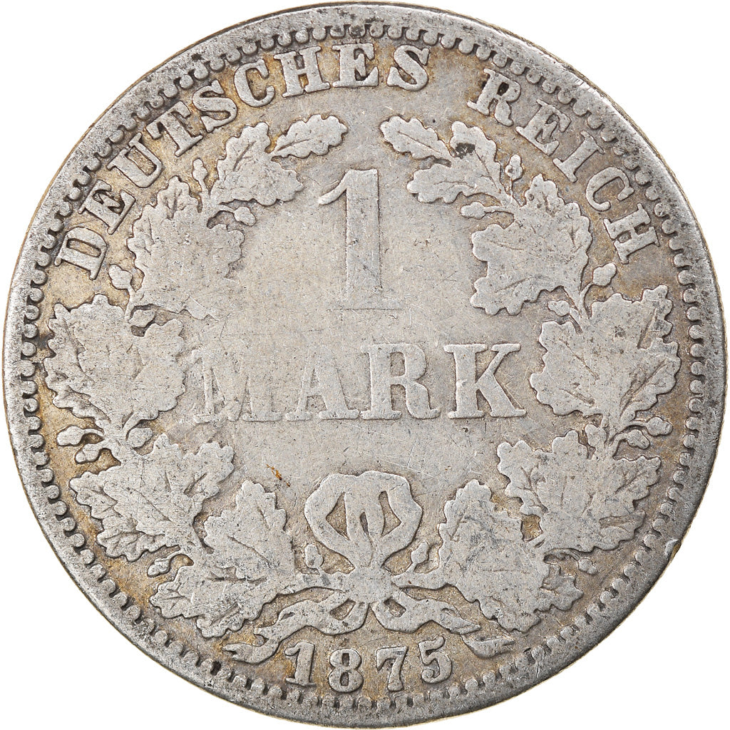 Coin, GERMANY - EMPIRE, Wilhelm I, Mark, 1875, Berlin, VF(20-25), Silver, KM:7
