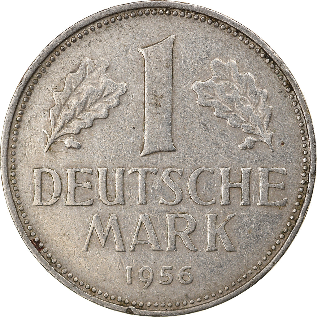 Moneda, ALEMANIA - REPÚBLICA FEDERAL, Mark, 1956, Stuttgart, MBC, Cobre -