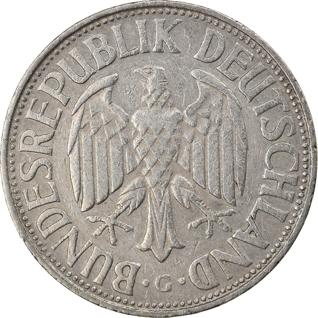 Coin, GERMANY - FEDERAL REPUBLIC, Mark, 1954, Karlsruhe, EF(40-45)