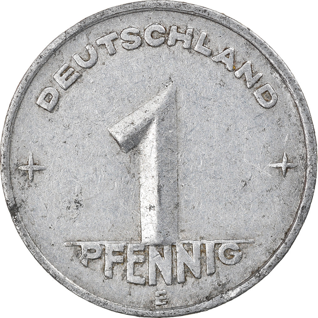 Moneta, REPUBBLICA DEMOCRATICA TEDESCA, Pfennig, 1952, Muldenhütten, BB