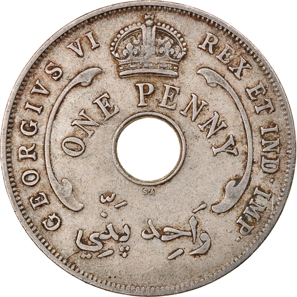 Monnaie, BRITISH WEST AFRICA, George VI, Penny, 1947, TTB, Copper-nickel, KM:19