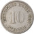 Moneda, ALEMANIA - IMPERIO, Wilhelm II, 10 Pfennig, 1907, Stuttgart, BC+, Cobre