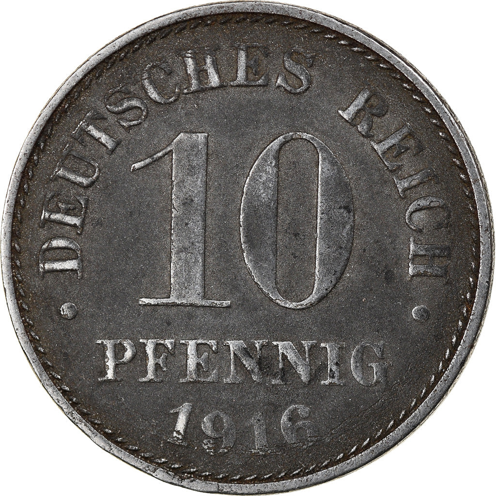 Münze, GERMANY - EMPIRE, 10 Pfennig, 1916, Berlin, S+, Iron, KM:20