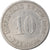 Moneda, ALEMANIA - IMPERIO, Wilhelm II, 10 Pfennig, 1893, Karlsruhe, BC+, Cobre