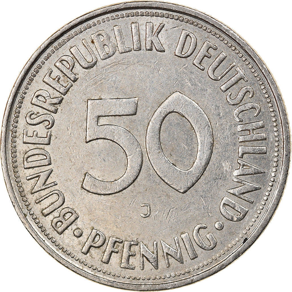 Moneta, Niemcy - RFN, 50 Pfennig, 1969, Hambourg, EF(40-45), Miedź-Nikiel
