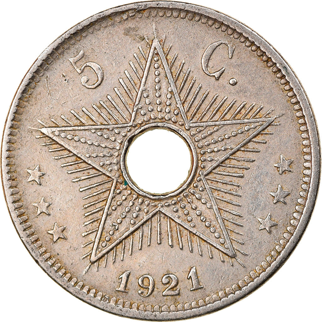 Moneta, Congo belga, 5 Centimes, 1921, SPL-, Rame-nichel, KM:17