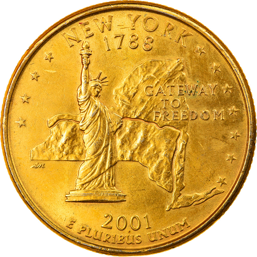 Moneda, Estados Unidos, Quarter, 2001, U.S. Mint, Philadelphia, golden, EBC