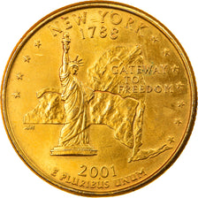 Moneda, Estados Unidos, Quarter, 2001, U.S. Mint, Philadelphia, golden, EBC