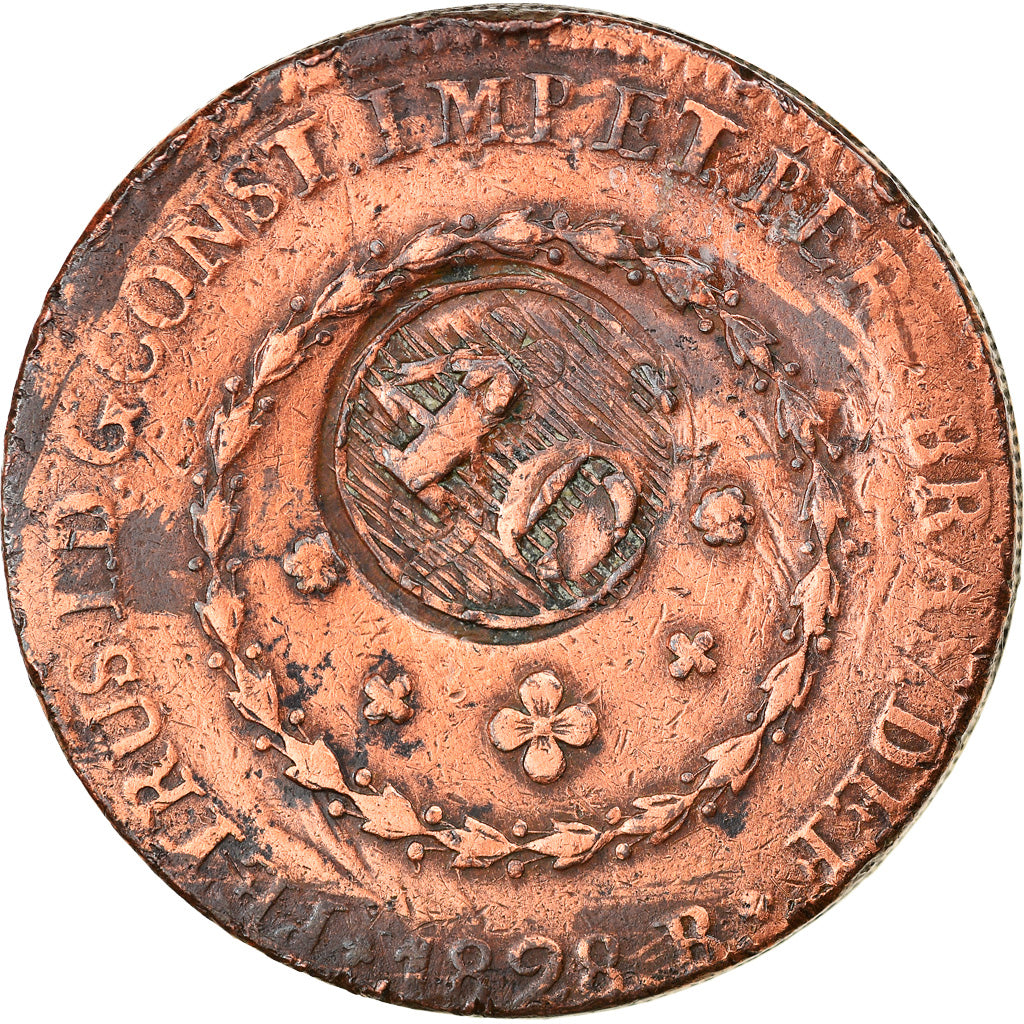 Moneda, Brasil, 40 Reis, 1828, Bahia, BC+, Cobre, KM:444.1