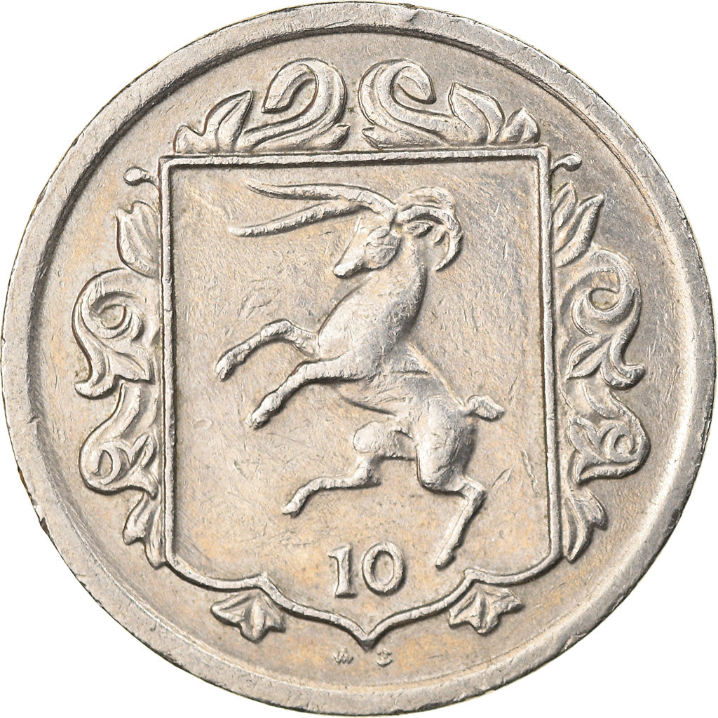 Moeda, Ilha de Man, Elizabeth II, 10 Pence, 1984, Pobjoy Mint, EF(40-45)