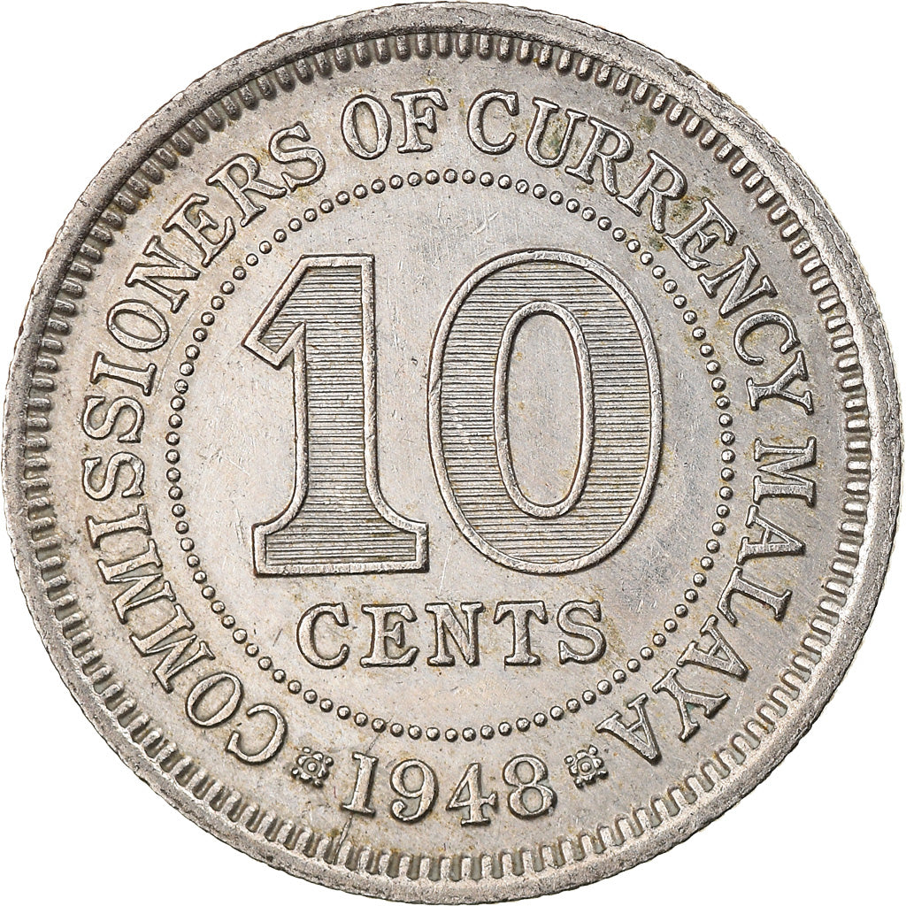 Moneta, Malesia, 10 Cents, 1948, SPL-, Rame-nichel, KM:8