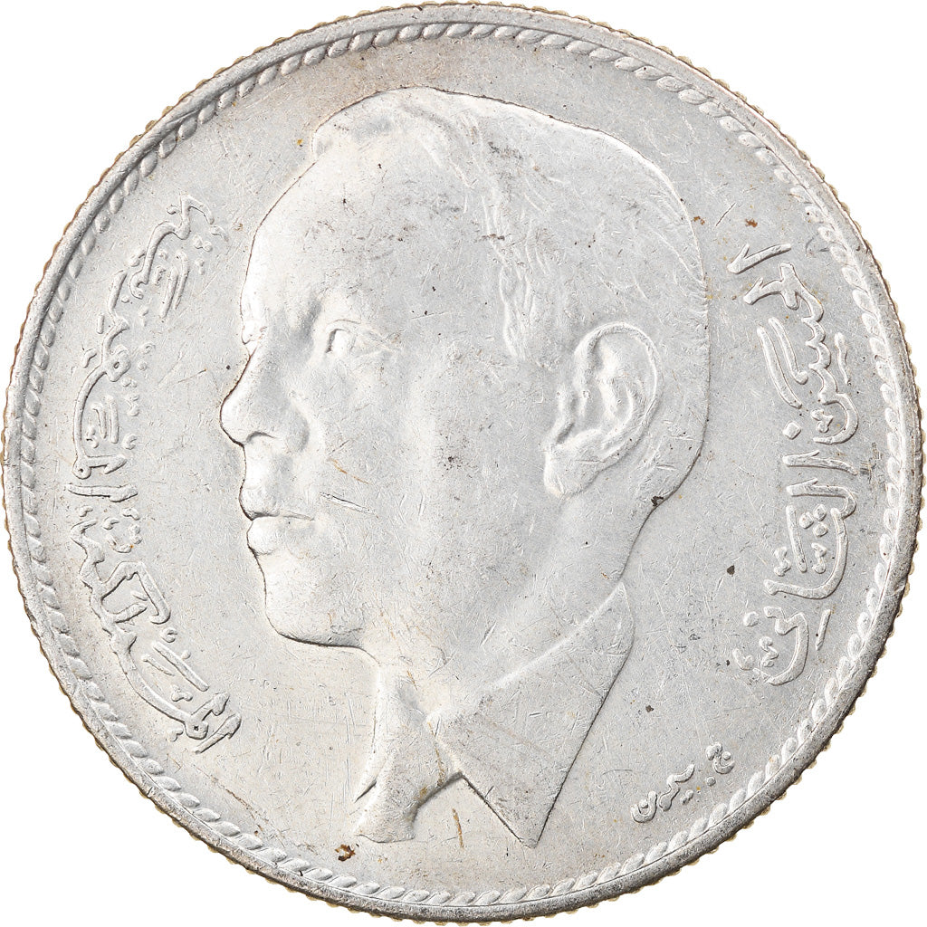 Moneta, Marocco, al-Hassan II, 5 Dirhams, 1965/AH1384, Paris, BB, Argento, KM:57