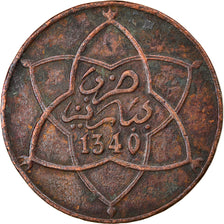 Monnaie, Maroc, Yusuf, 10 Mazunas, 1921/AH1340, bi-Bariz, Paris, TB+, Bronze