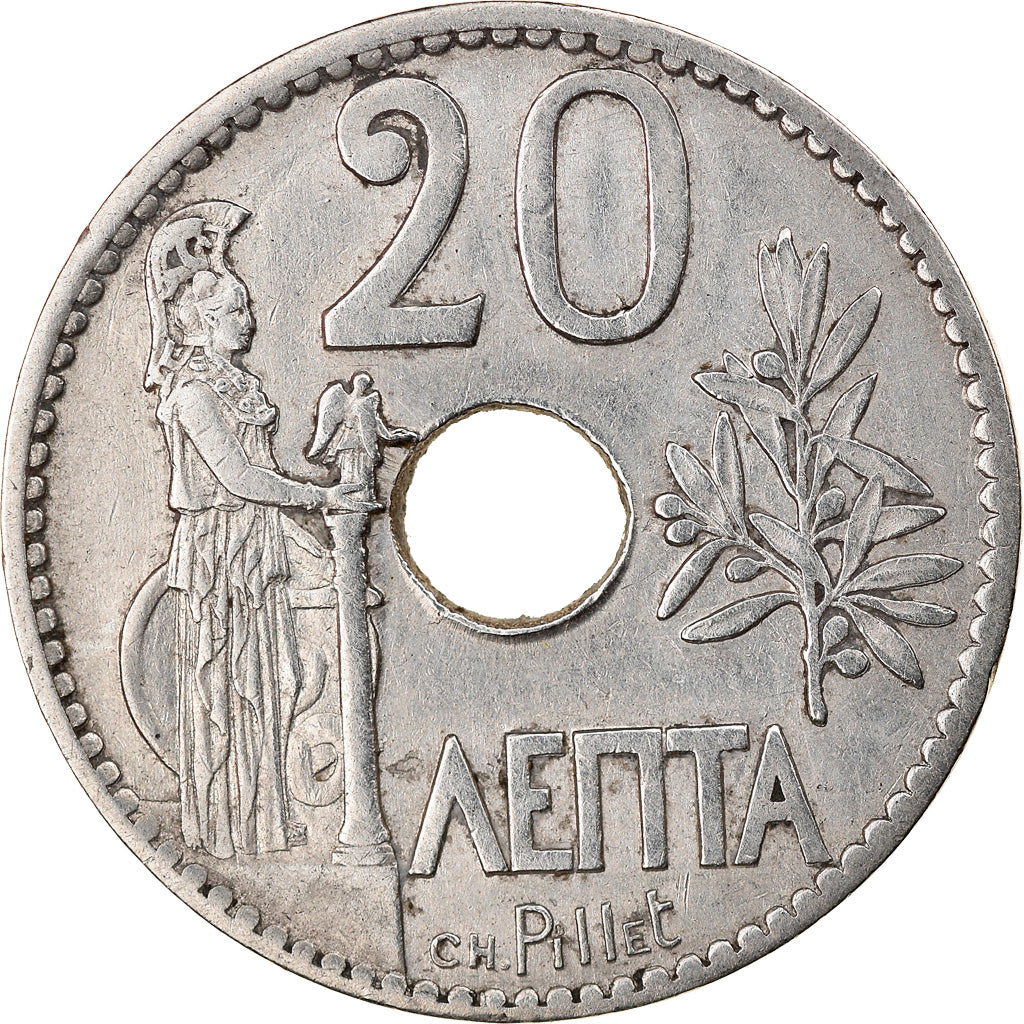 Monnaie, Grèce, George I, 20 Lepta, 1912, SUP, Nickel, KM:64