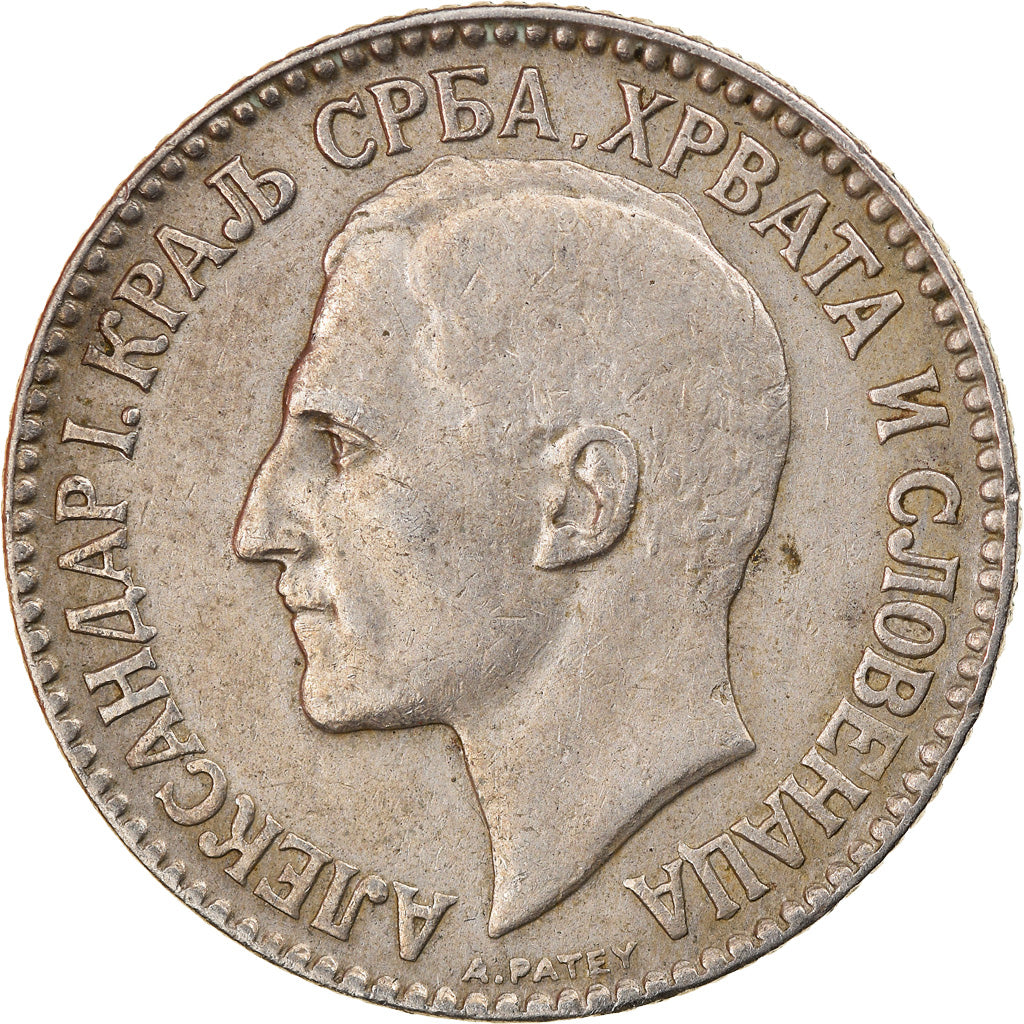 Coin, Yugoslavia, Alexander I, 2 Dinara, 1925, EF(40-45), Nickel-Bronze, KM:6