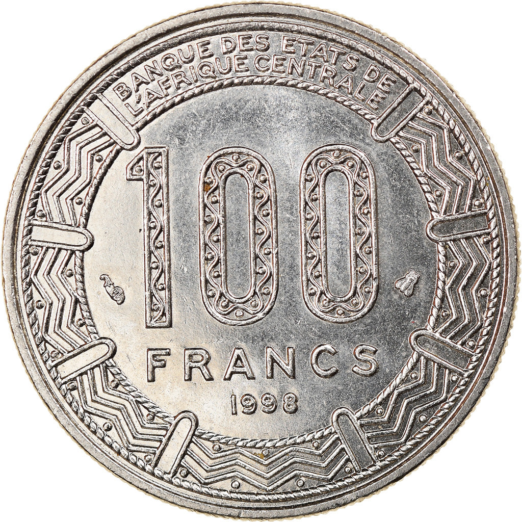 Monnaie, États de l'Afrique centrale, 100 Francs, 1998, Paris, SUP, Nickel