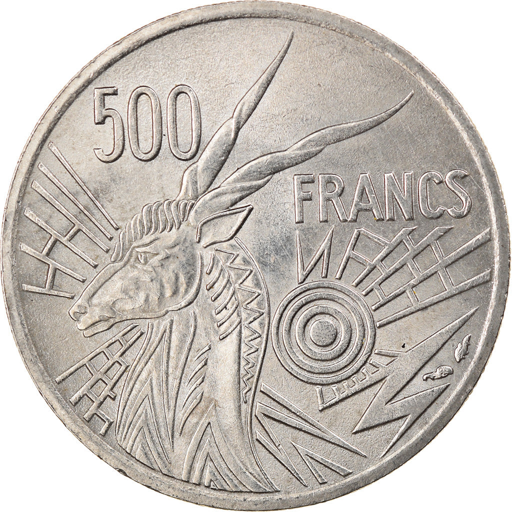 Moneta, Państwa Afryki Środkowej, 500 Francs, 1977, Paris, EF(40-45), Nikiel