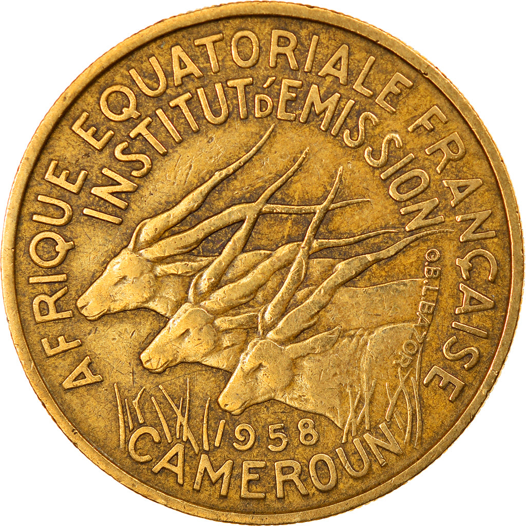 Moneta, Camerun, 25 Francs, 1958, Paris, BB, Alluminio-bronzo, KM:12