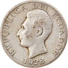 Moneda, Ecuador, 50 Centavos, Cincuenta, 1928, Philadelphia, BC+, Plata, KM:71