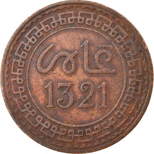 Coin, Morocco, 'Abd al-Aziz, 5 Mazunas, 1903/AH1321, Paris, EF(40-45), Bronze