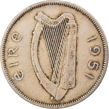 Moeda, REPÚBLICA DA IRLANDA, 1/2 Crown, 1951, VF(30-35), Cobre-níquel, KM:16a