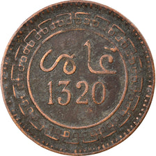 Moneta, Marocco, 'Abd al-Aziz, 5 Mazunas, 1902/AH1320, Paris, MB+, Bronzo
