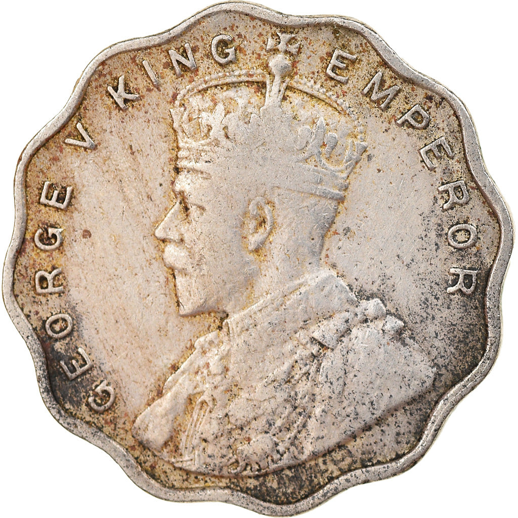 Moeda, ÍNDIA - BRITÂNICA, George V, Anna, 1918, VF(30-35), Cobre-níquel