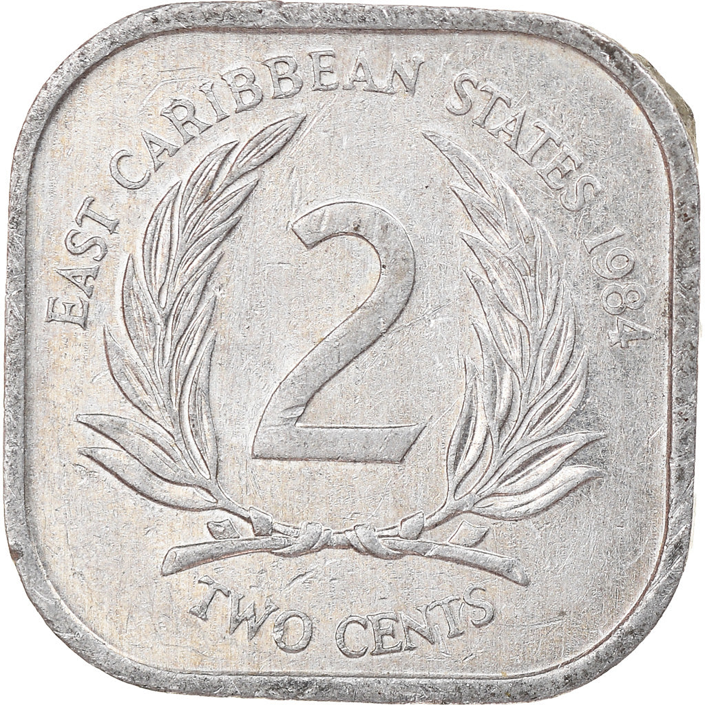 Moneta, Państwa Wschodnich Karaibów, Elizabeth II, 2 Cents, 1984, EF(40-45)