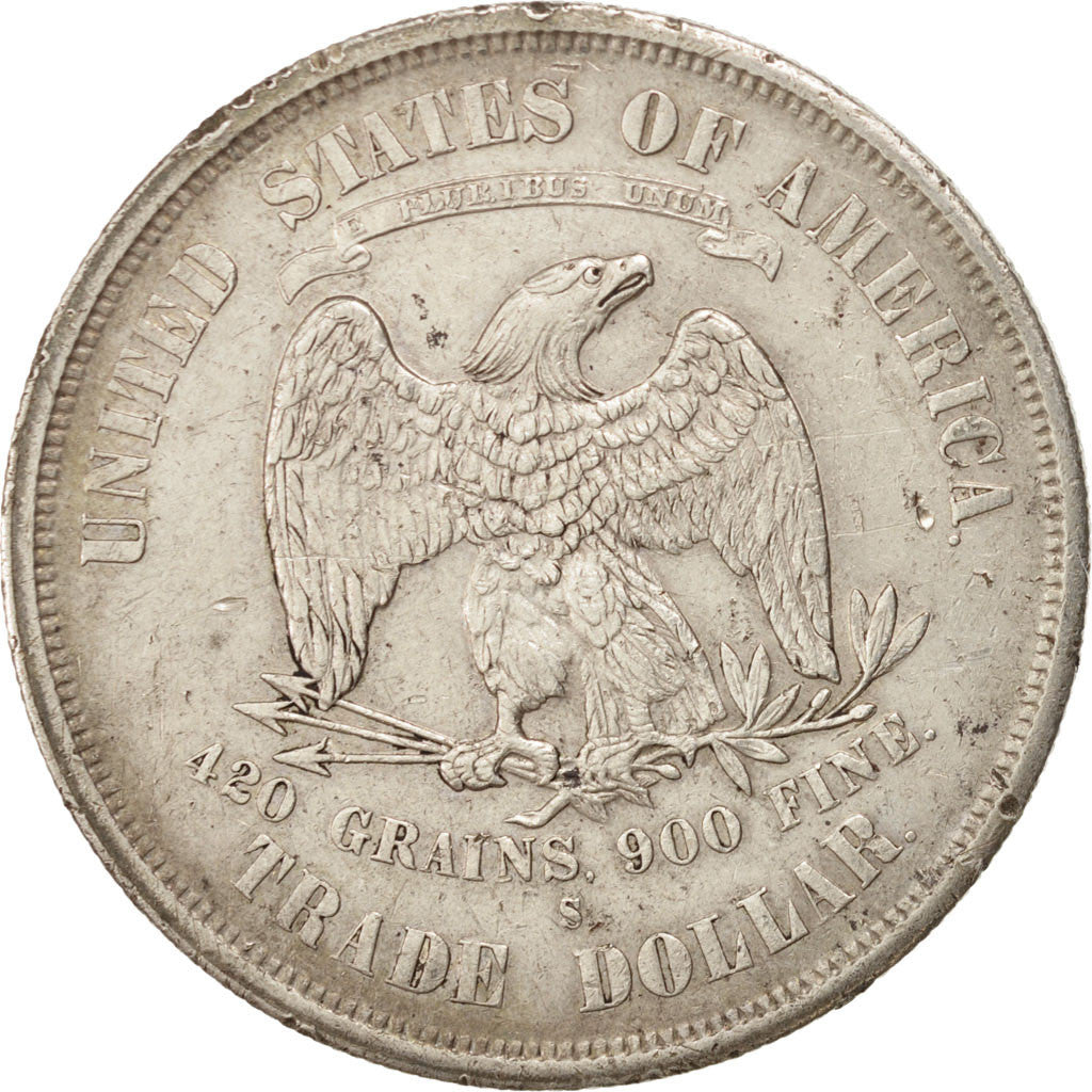 UNITED STATES, Trade Dollar, Dollar, 1876, U.S. Mint, KM #108, EF(40-45),...
