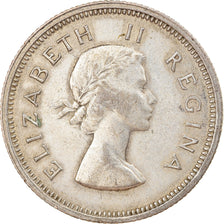 Moeda, África do Sul, Elizabeth II, Shilling, 1954, EF(40-45), Prata, KM:49