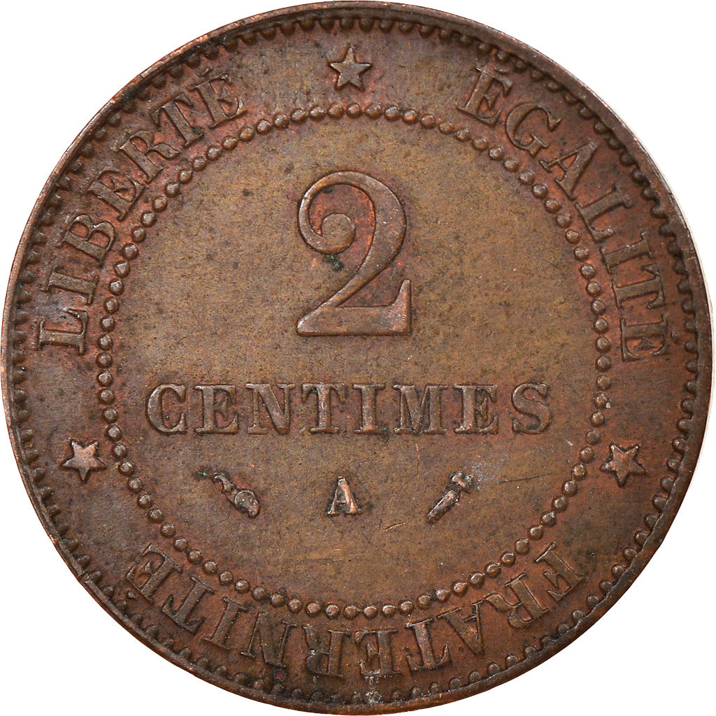 Moneta, Francia, Cérès, 2 Centimes, 1895, Paris, MB+, Bronzo, KM:827.1