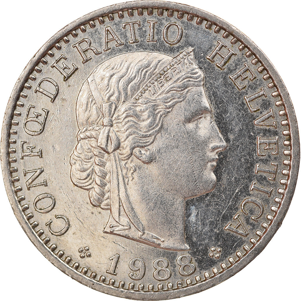 Moneda, Suiza, 20 Rappen, 1988, Bern, Proof, EBC, Cobre - níquel, KM:29a