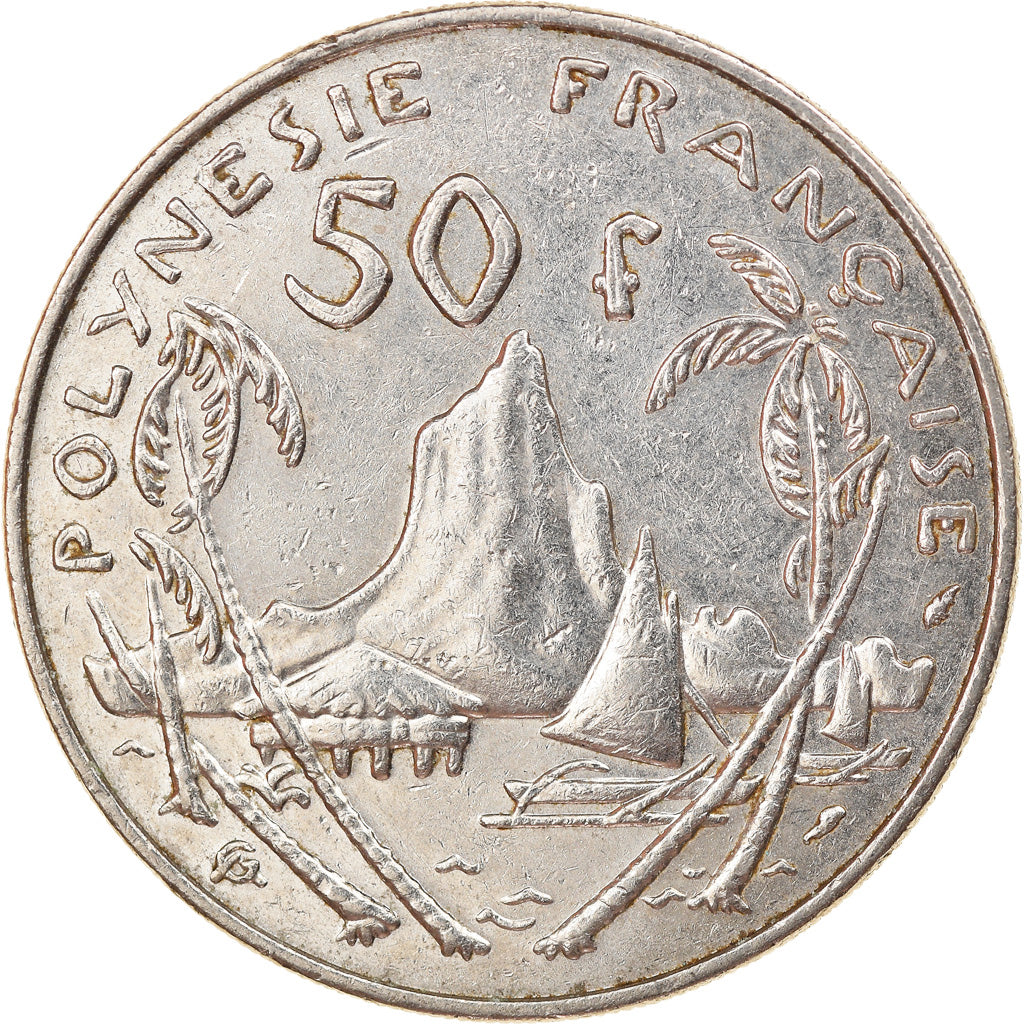 Moeda, Polinésia Francesa, 50 Francs, 1985, Paris, AU(55-58), Níquel, KM:13