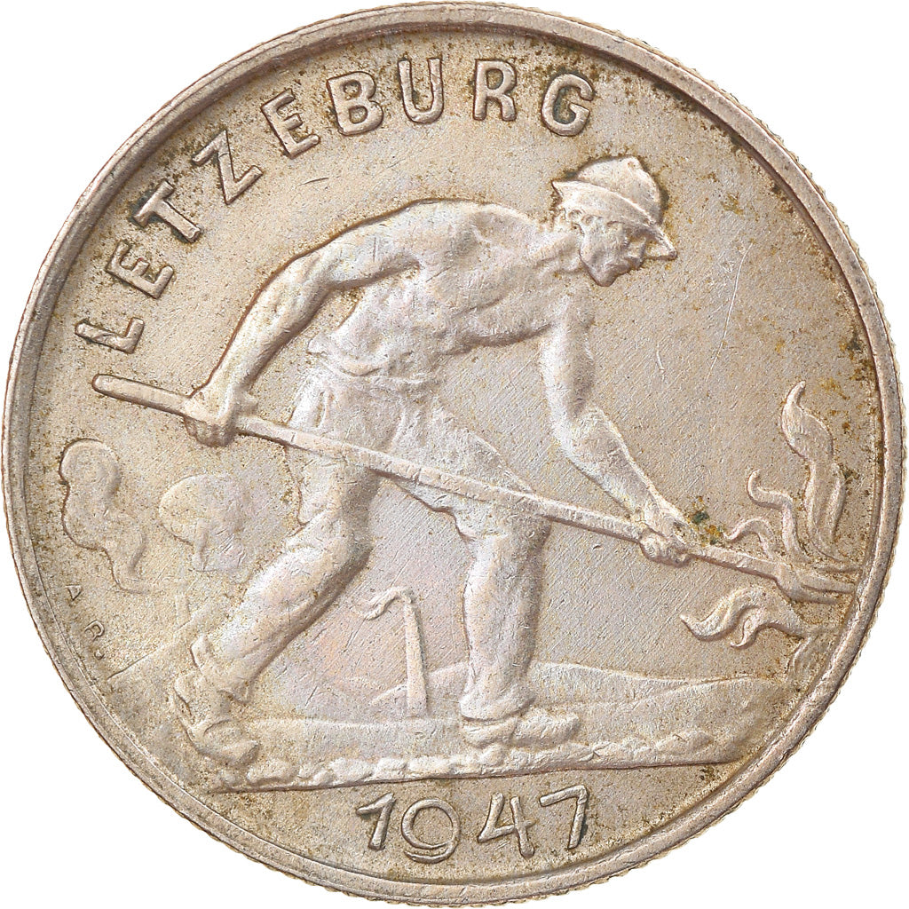 Moneta, Luksemburg, Charlotte, Franc, 1947, EF(40-45), Miedź-Nikiel, KM:46.1