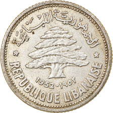 Moneta, Liban, 50 Piastres, 1952, Utrecht, EF(40-45), Srebro, KM:17